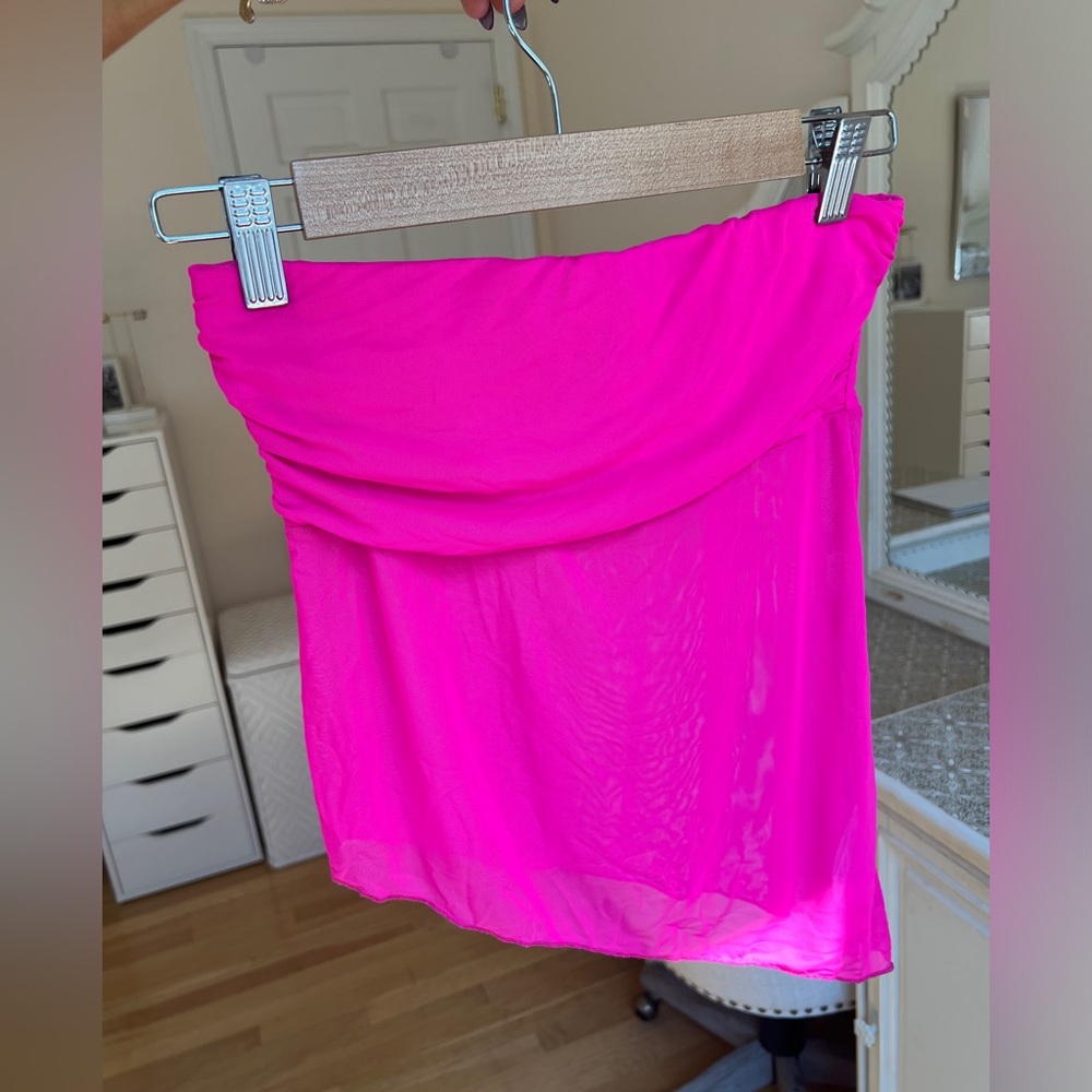 Urban Outfitters Strapless Top Hot Pink! Never worn